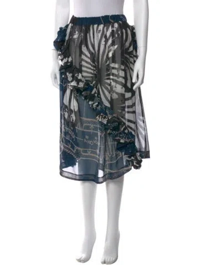Pre-owned Comme Des Garçons Printed Knee-length Skirt In Blue