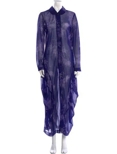 Pre-owned Comme Des Garçons Printed Long Dress In Purple
