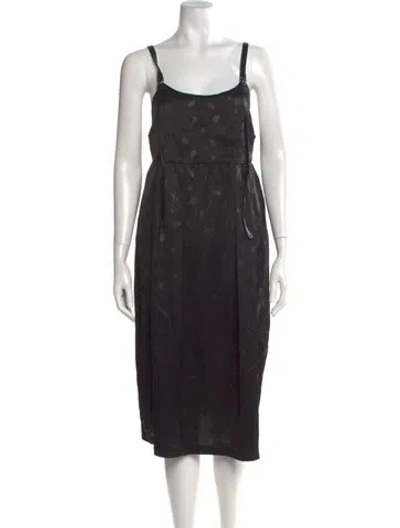 Pre-owned Comme Des Garçons Printed Midi Length Dress In Black