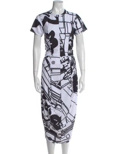 Pre-owned Comme Des Garçons Printed Midi Length Dress In Multi