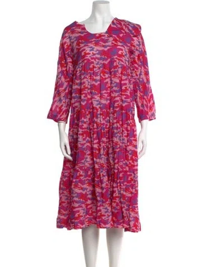 Pre-owned Comme Des Garçons Printed Midi Length Dress In Pink