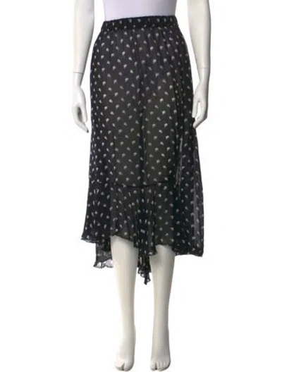 Pre-owned Comme Des Garçons Printed Midi Length Skirt In Black