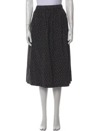 Pre-owned Comme Des Garçons Printed Midi Length Skirt In Black