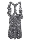Comme Des Garçons Printed Midi Pinafore Dress In Black