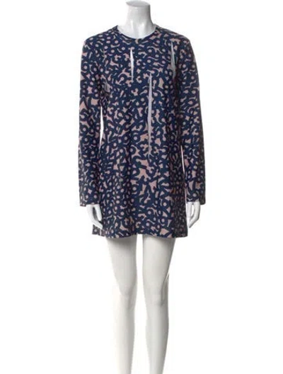 Pre-owned Comme Des Garçons Printed Mini Dress In Blue