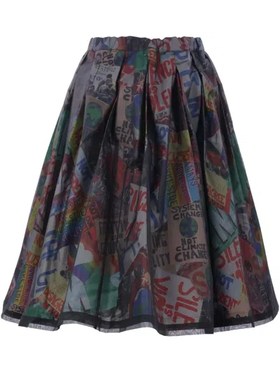 COMME DES GARÇONS PRINTED PLEATED SKIRT