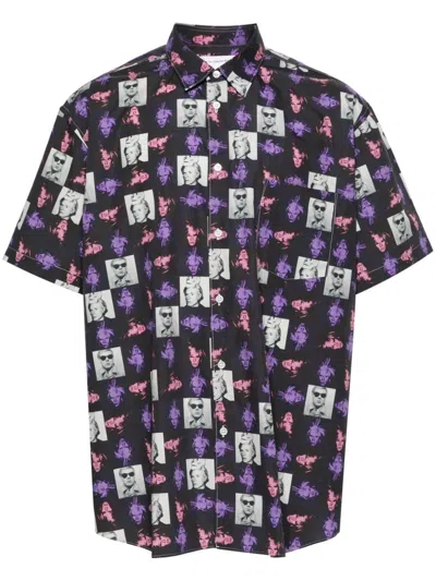 Comme Des Garçons Comme Des Garcons Printed Cotton Shirt In Purple
