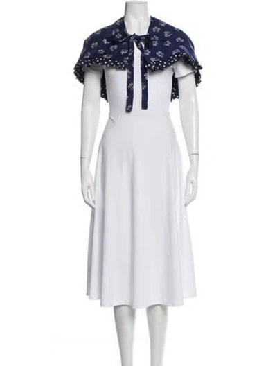 Pre-owned Comme Des Garçons Printed Shawl In Blue