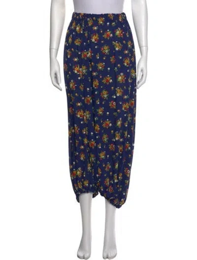 Pre-owned Comme Des Garçons Printed Straight Leg Pants In Blue