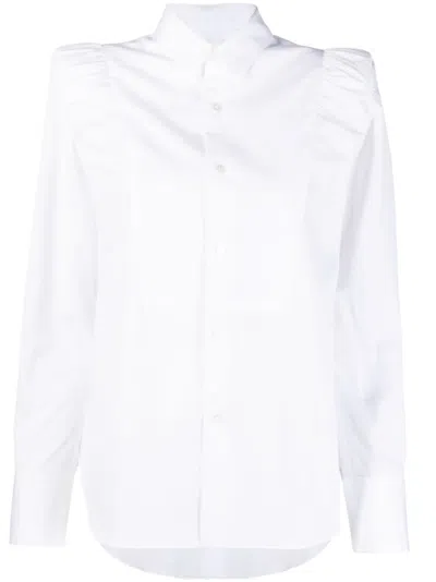 Comme Des Garçons Puff-sleeve Cotton Shirt In White