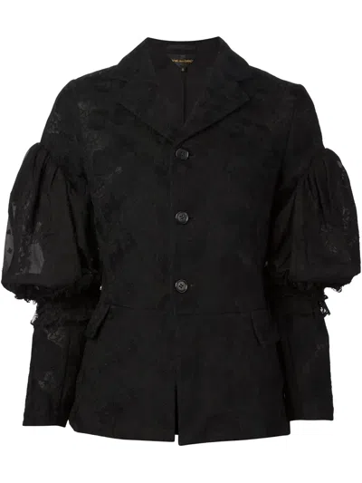 Comme Des Garçons Puff Sleeve Lace Jacket In Multi