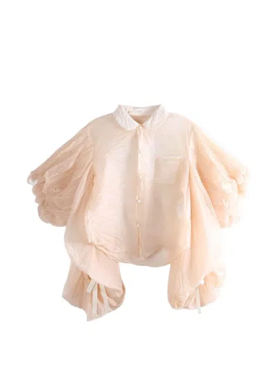 Comme Des Garçons Puff-sleeve Blouse In Neutral