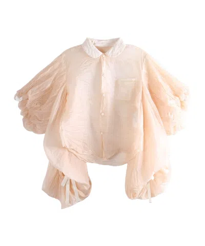 Comme Des Garçons Puff-sleeve Blouse In Neutral