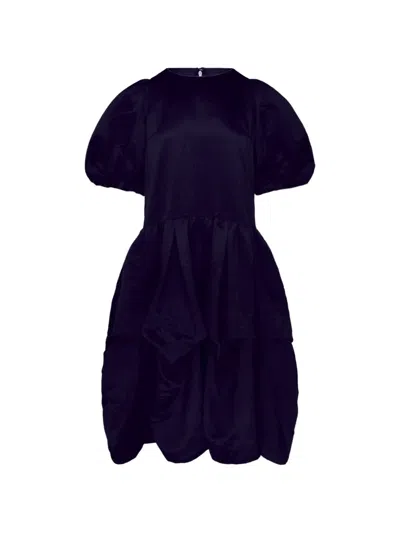 Comme Des Garçons Polyester Satin Garment Dyed Dress In Black