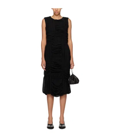 Comme Des Garçons Pulled Round Neck Dress In Black