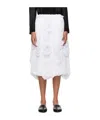 Comme Des Garçons Pulled Skirt In White