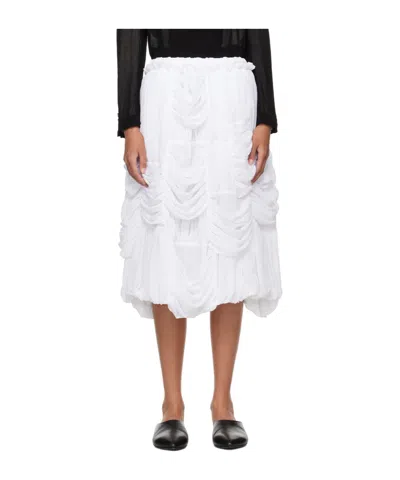 Comme Des Garçons Pulled Skirt In White