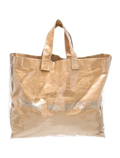 Pre-owned Comme Des Garçons Pvc Tote In Brown/neutrals