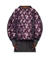 Comme Des Garçons Black & Pink Jacquard Quilted Jacket In Black