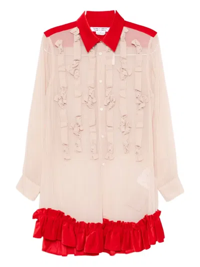 Comme Des Garçons Raffled Long-sleeves Blouses In Neutral
