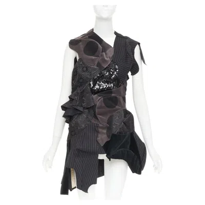 Pre-owned Comme Des Garçons Rare Comme Des Garcons 2009 Runway Black Patchwork Mini Skirt