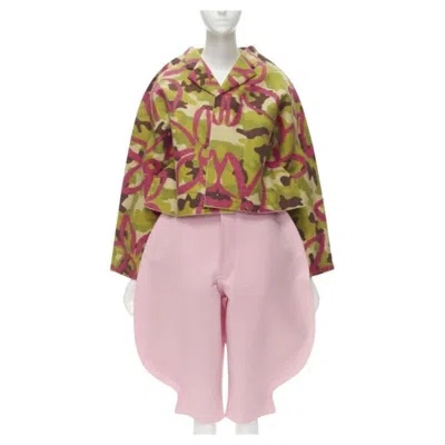 Pre-owned Comme Des Garçons Rare Comme Des Garcons 2012 Runway 2d Flat Packed Doll Green Camo Pink Set S