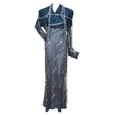 Pre-owned Comme Des Garçons Rare Comme Des Garcons Runway 2019 Dress X Heavy Chains Artwork By Baanai New S In Black