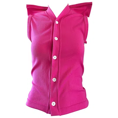 Pre-owned Comme Des Garçons Rare Vintage Comme Des Garcons 1990s Hot Pink Avant Garde Futuristic Top Blouse