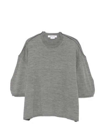 Comme Des Garçons Raw-edge Panelled Sweater In Gray