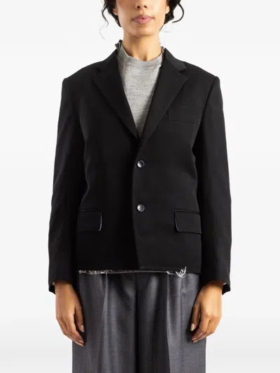 Comme Des Garçons Raw-edge Tailored Jacket In Black