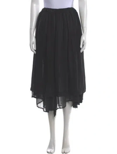 Pre-owned Comme Des Garçons Raw-edge Trim Midi Length Skirt In Gray