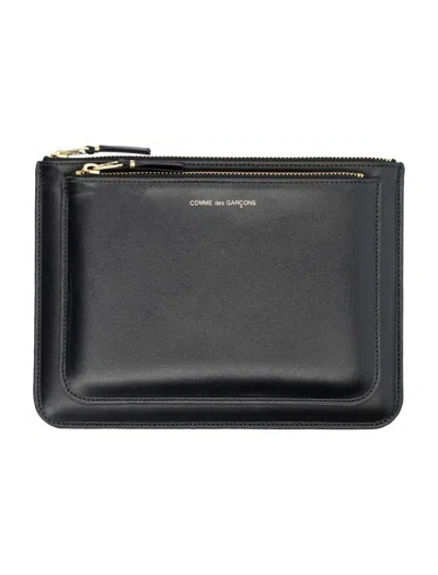 Comme Des Garçons Rectangular Matte Finish Pouch In Grey