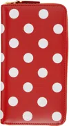 Comme Des Garçons Red Dots Zip Wallet In Red