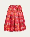 Comme Des Garçons Flared Midi Skirt - Red In Red/multi