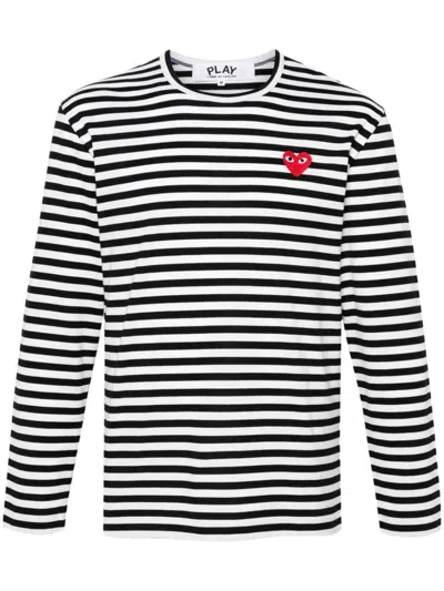 COMME DES GARÇONS COMME DES GARÇONS RED HEART STRIPED T-SHIRT