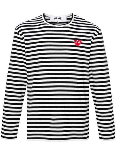 COMME DES GARÇONS COMME DES GARÇONS RED HEART STRIPED T-SHIRT