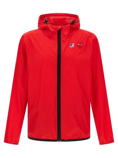 Comme Des Garçons Red Logo Hood Jacket In Multi