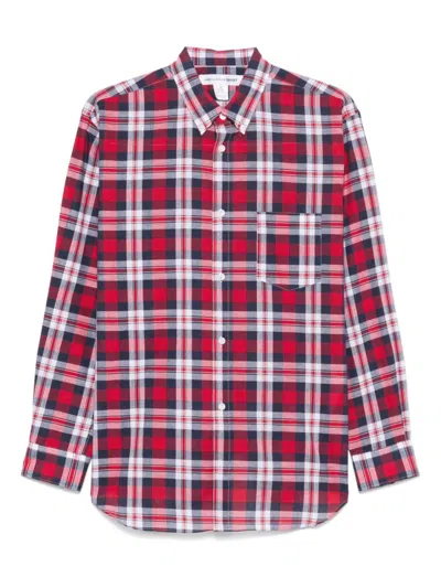 COMME DES GARÇONS RED LONG SLEEVE PLAID SHIRT
