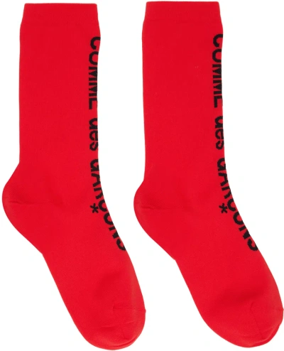 Comme Des Garçons Red Ribbed Socks In 3 Red