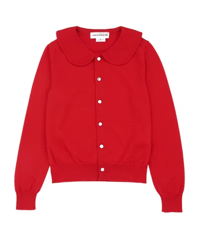Comme Des Garçons Red Wool Cardigan From Comme Des Garcons Girl.