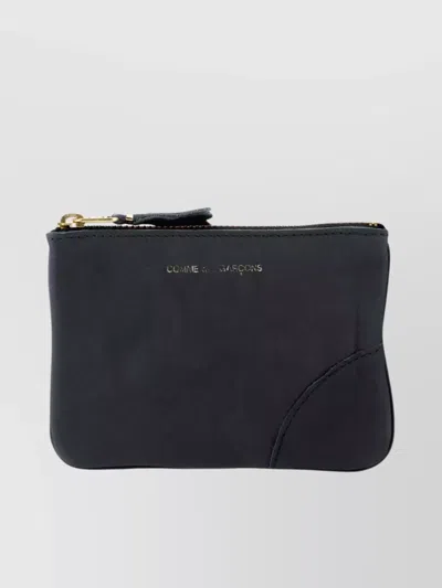 Comme Des Garçons Refined Leather Travel Pouch In Black