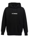 Comme Des Garçons Relaxed-fit Black Hoodie With Front Logo Print In Black