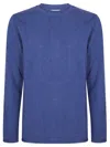 Comme Des Garçons Relaxed Fit Black Wool Sweater With Classic Crew Neckline In Blue