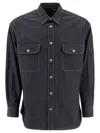 Comme Des Garçons Relaxed-fit Denim Overshirt With Contrast Stitching In Blue