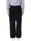 Comme Des Garçons Relaxed Fit Joggers With Adjustable Belt And Side Pockets In Black