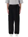 Comme Des Garçons Relaxed Fit Joggers With Adjustable Belt In Black