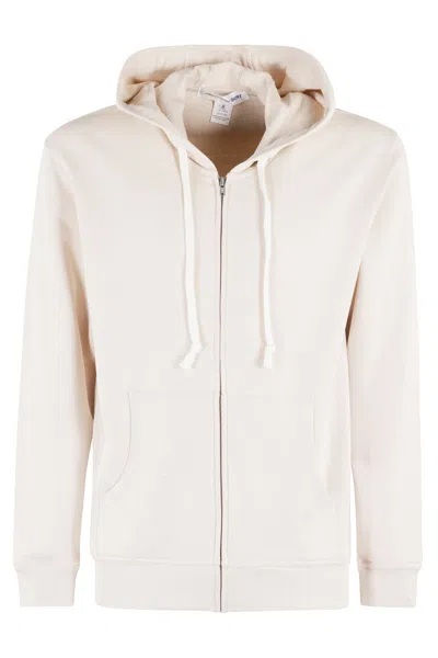 Comme Des Garçons Relaxed-fit Nude Hoodie With Full Zip In White