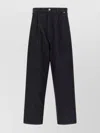 Comme Des Garçons Garment-dyed Black Rigid Denim Wide Leg Jeans In Blue