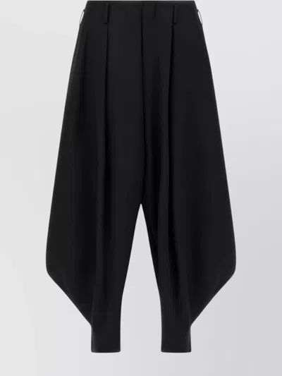 Comme Des Garçons Balloon Silhouette Extra Loose Leg Pants With Pin Tucks In Black