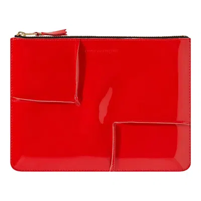 Comme Des Garçons Reversed Hem Pouch In Red